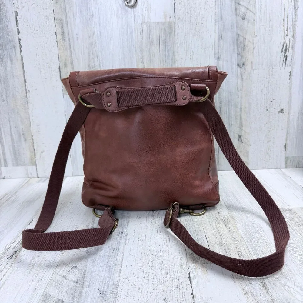 The Sak Ventura Convertible Backpack Crossbody Bag Brown Leather Cognac Boho
